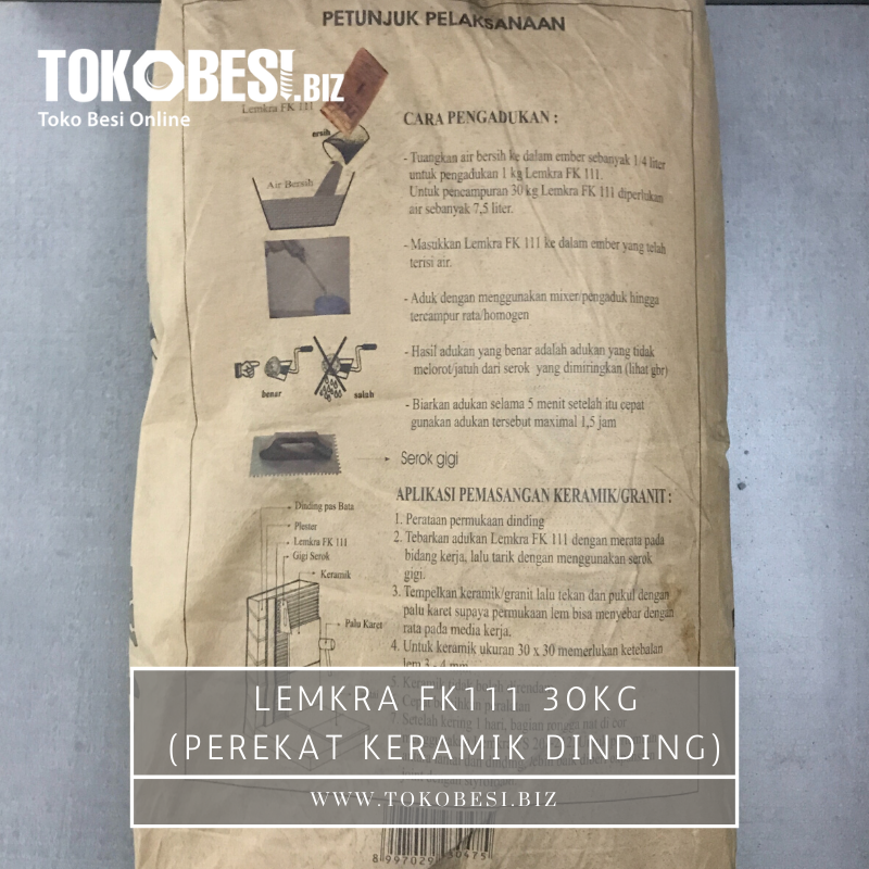 Lemkra FK111 30kg perekat  keramik  dinding  Tokobesi biz