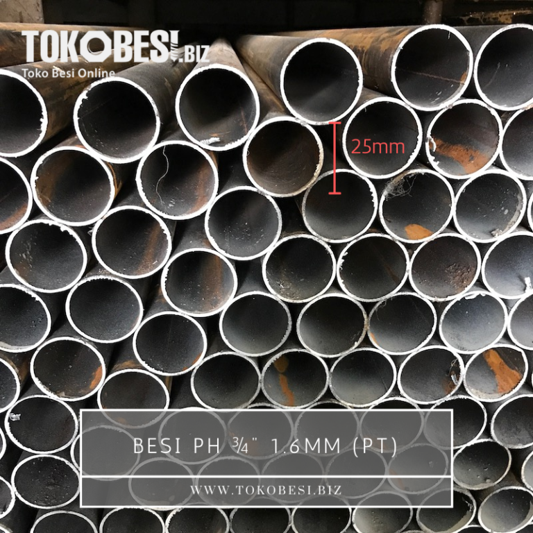 Besi pipa hitam ¾” 1.6mm (pt) – Tokobesi.biz
