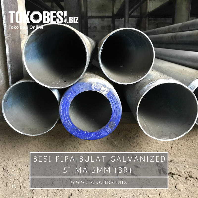 Besi Pipa Bulat Galvanized 5″ma 5mm (br) – Tokobesi.biz